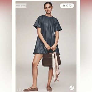 The Emmy Faux-Leather Short-Sleeve Mini Dress by Maeve